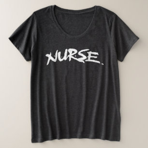 nurse white typography graphic tshirt