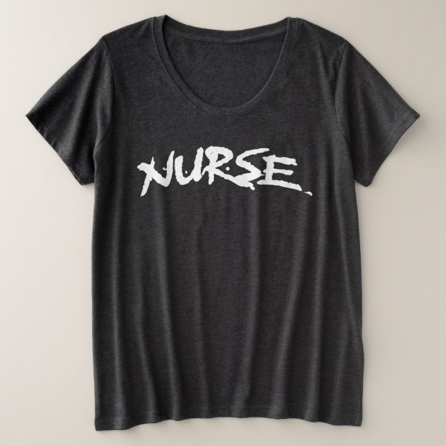 nurse white typography graphic tshirt (Design Front)