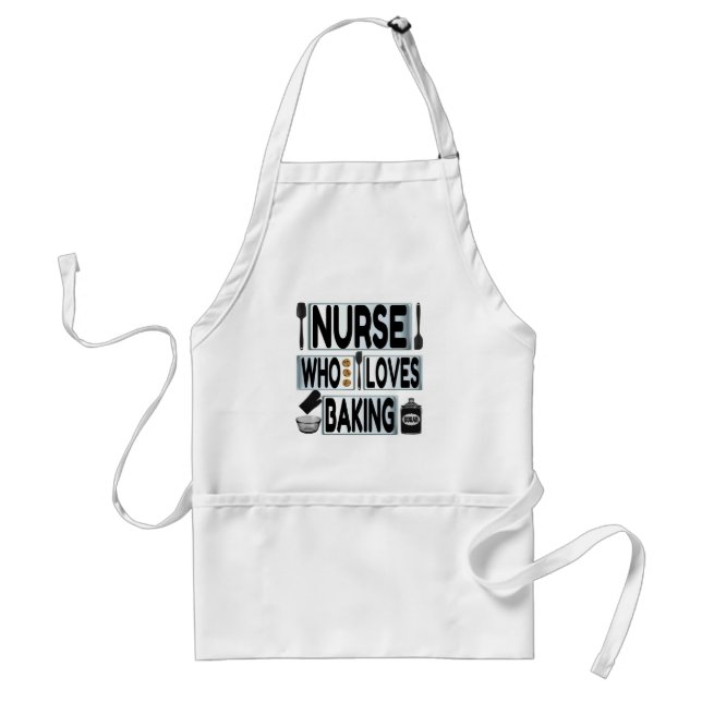 Nurse Who Loves Baking Adult Apron (Front)