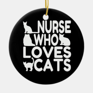 Nurse Who Loves Cats Ceramic Ornament