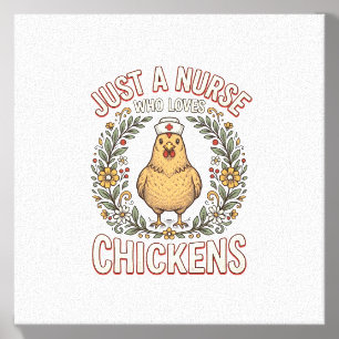 Nurse Who Loves Chickens Vintage Shirt Design_1 Canvas Photo Tile