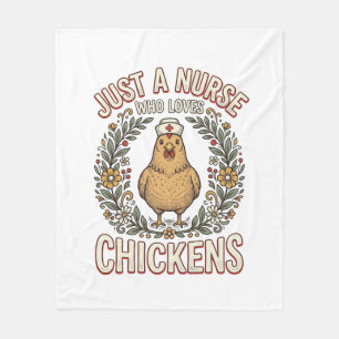 Nurse Who Loves Chickens Vintage Shirt Design_1 Fleece Blanket