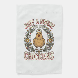 Nurse Who Loves Chickens Vintage Shirt Design_1 Garden Flag