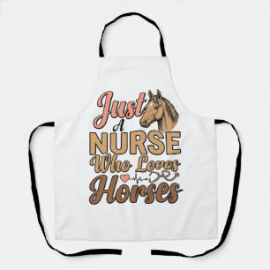 Nurse Who Loves Horses Vintage Engraving Shirt Des Apron