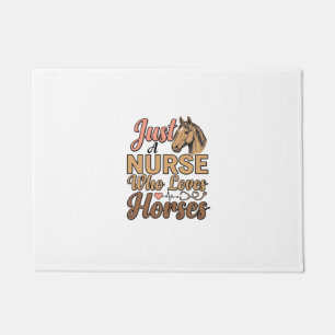 Nurse Who Loves Horses Vintage Engraving Shirt Des Doormat