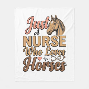Nurse Who Loves Horses Vintage Engraving Shirt Des Fleece Blanket
