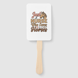 Nurse Who Loves Horses Vintage Engraving Shirt Des Hand Fan