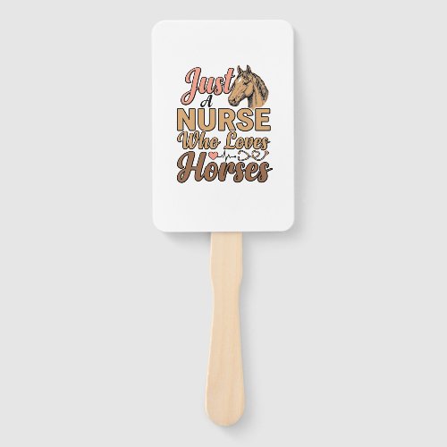 Nurse Who Loves Horses Vintage Engraving Shirt Des Hand Fan