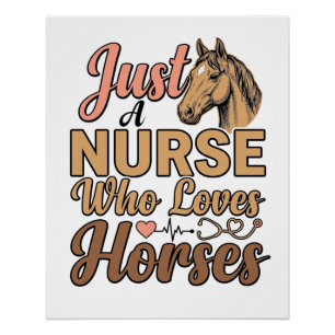 Nurse Who Loves Horses Vintage Engraving Shirt Des Poster
