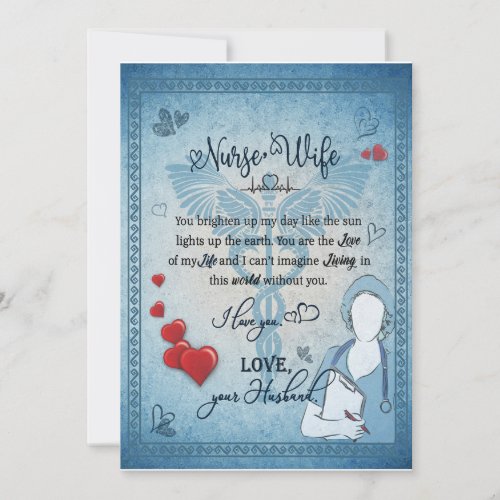 Nurse Wife Gift  Letter To Wife From Husband Invitation