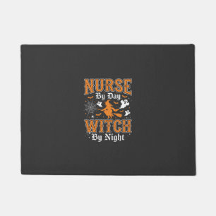 Nurse Witch Halloween Design (2) Doormat