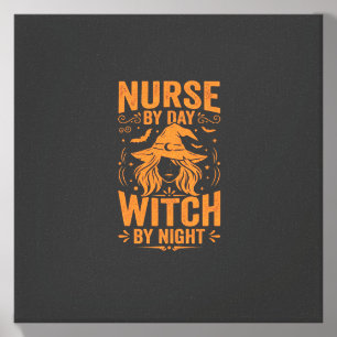 Nurse Witch Halloween Design Canvas Photo Tile