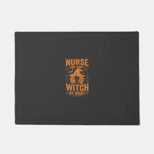 Nurse Witch Halloween Design Doormat