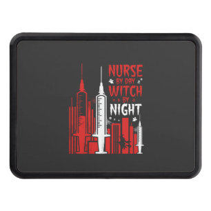 Nurse Witch Halloween Skyline Design_1 Hitch Cover