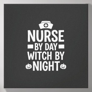 Nurse Witch Halloween Vector Design_1 Canvas Photo Tile