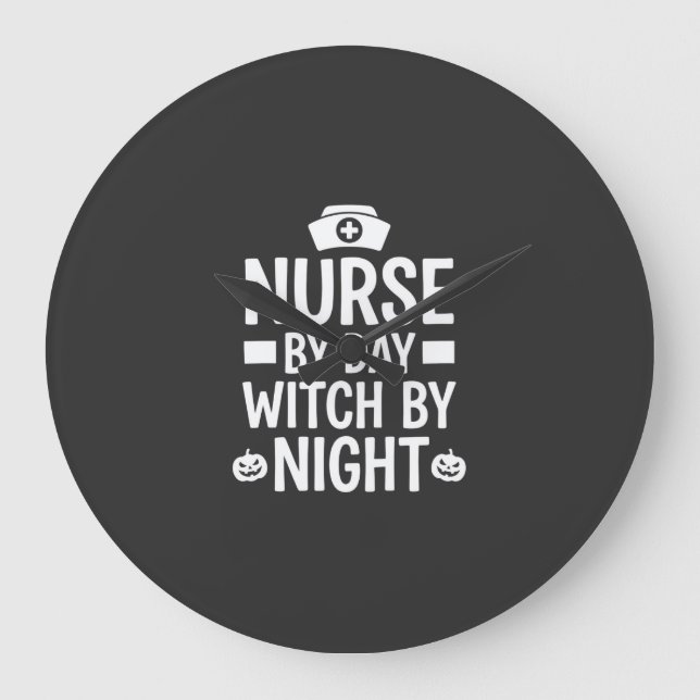Nurse Witch Halloween Vector Design_1 Large Clock (Front)