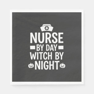 Nurse Witch Halloween Vector Design_1 Napkins