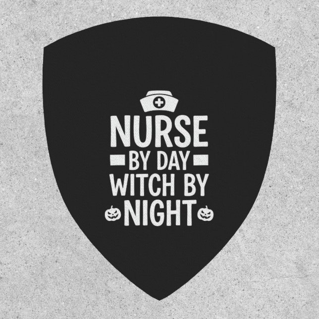 Nurse Witch Halloween Vector Design_1 Patch (Front)