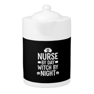Nurse Witch Halloween Vector Design_1 Teapot