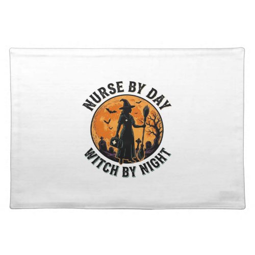 Nurse Witch Halloween Vintage Spooky Shift Design Cloth Placemat