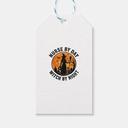 Nurse Witch Halloween Vintage Spooky Shift Design Gift Tags