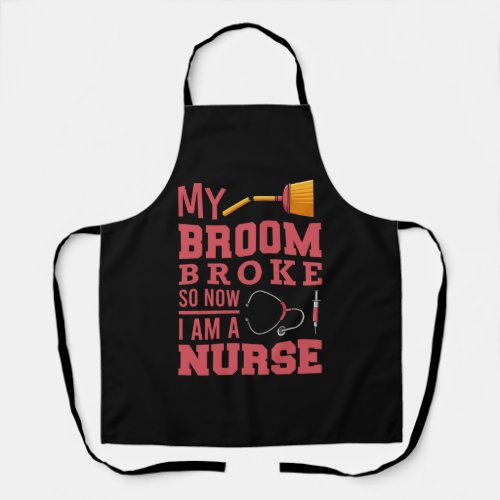 Nurse witches broom   apron
