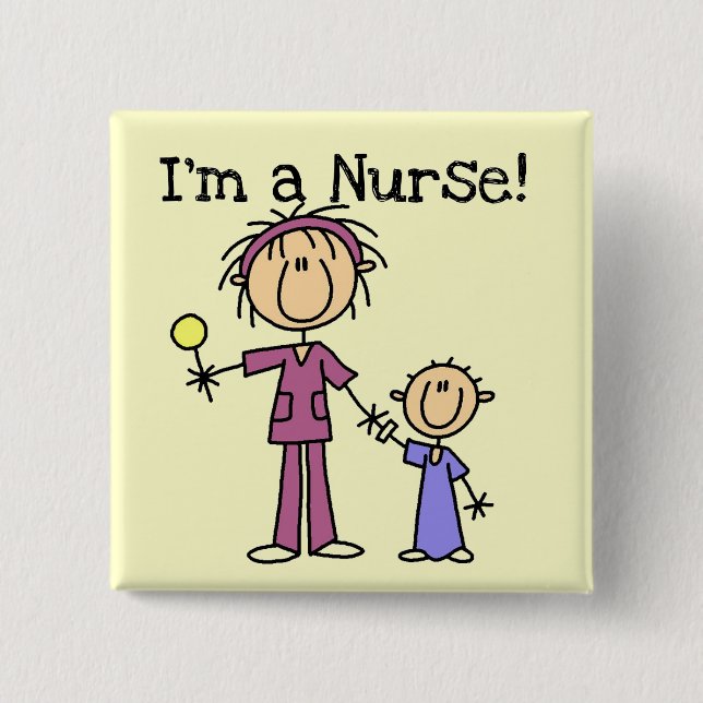 Nurse With Child T-shirts and Gifts Button (Front)