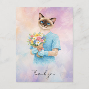 Nurse with Flowers from Nurse to say thank you  Postcard