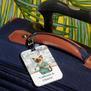Nurse with funny text for cat lovers luggage tag