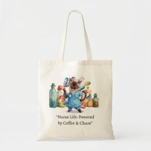Nurse with funny text for cat lovers tote bag