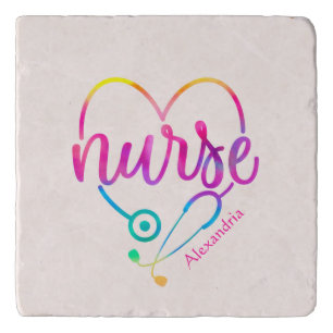 "Nurse" with Heart-Shaped Stethoscope Trivet