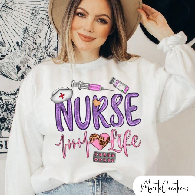 Nurse with instruments around, Nurse's Day Sweatshirt (Creator Uploaded)