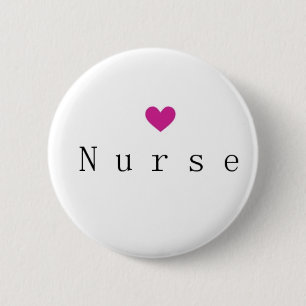 Nurse with Pink Heart Button