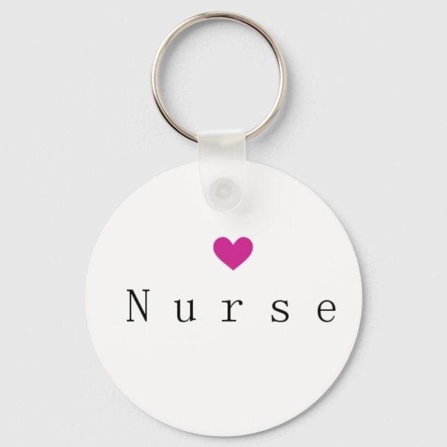 Nurse with Pink Heart Keychain (Front)