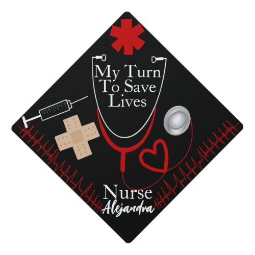 Nurse with Stethoscope Graduation Tassel Topper