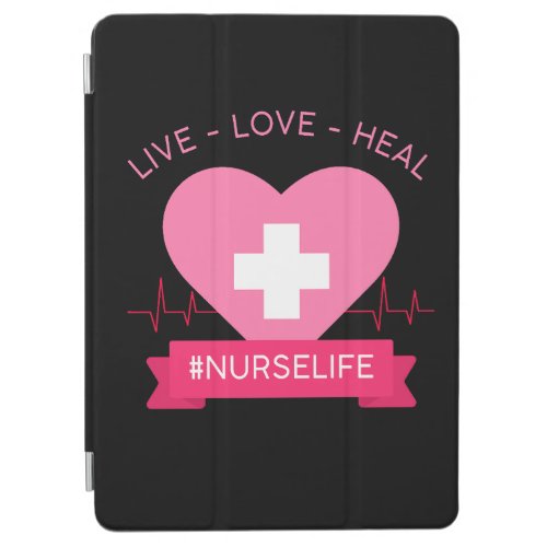 Nurse Women Pink Graphic Design Live Love Heal iPad Air Cover