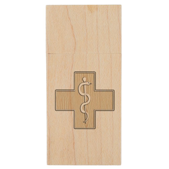 Nurse Wood USB Flash Drive (Front Vertical)