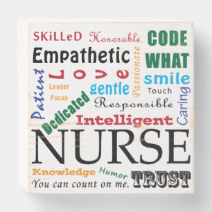 NURSE Words Art Gift Wood Box Prints Nursing