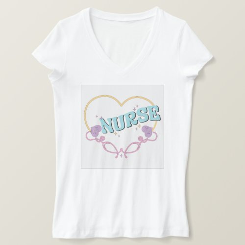 Nurse Written In A Heart T_Shirt