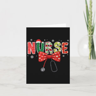 Nurse Xmas Christmas Stethoscope Santa Coquette Bo Card