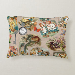 Nursery Alice Colorful 1800s Classic Wonderland Accent Pillow