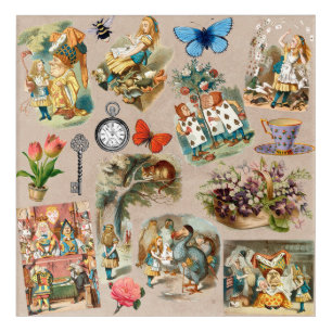 Nursery Alice Colorful 1800s Classic Wonderland  Acrylic Print