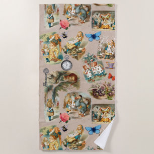 Nursery Alice Colorful 1800s Classic Wonderland Beach Towel