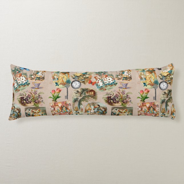  Nursery Alice Colorful 1800s Classic Wonderland  Body Pillow (Front)