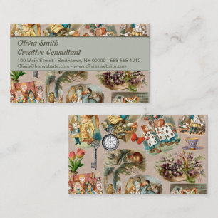 Nursery Alice Colorful 1800s Classic Wonderland  Business Card