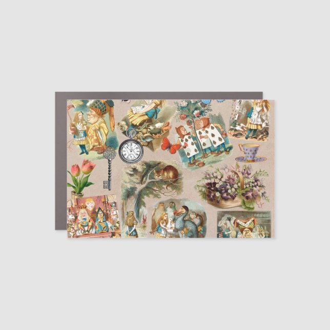  Nursery Alice Colorful 1800s Classic Wonderland  Car Magnet (Front)