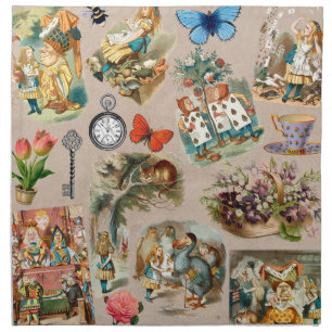 Nursery Alice Colorful 1800s Classic Wonderland Cloth Napkin