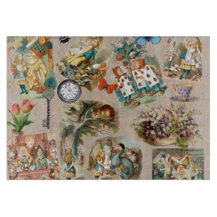 Nursery Alice Colorful 1800s Classic Wonderland Cutting Board