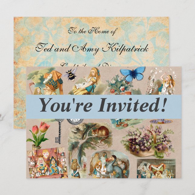  Nursery Alice Colorful 1800s Classic Wonderland  Invitation (Front/Back)