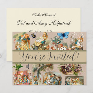  Nursery Alice Colorful 1800s Classic Wonderland  Invitation